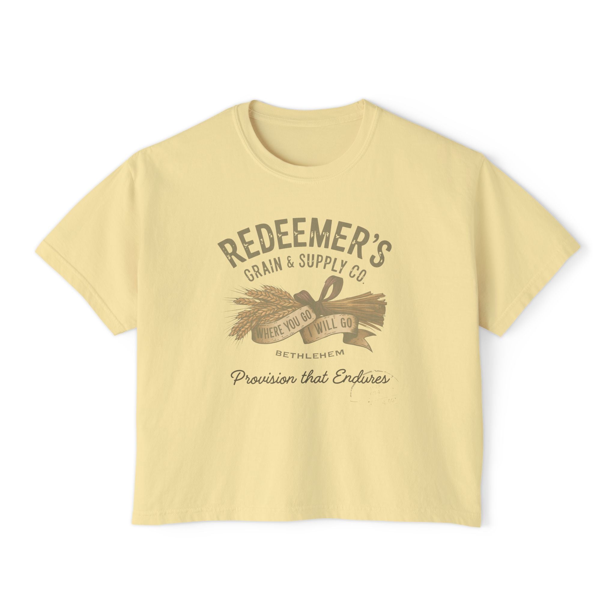 Redeemer’s Grain & Supply Christian Boxy T-Shirt | Ruth & Boaz