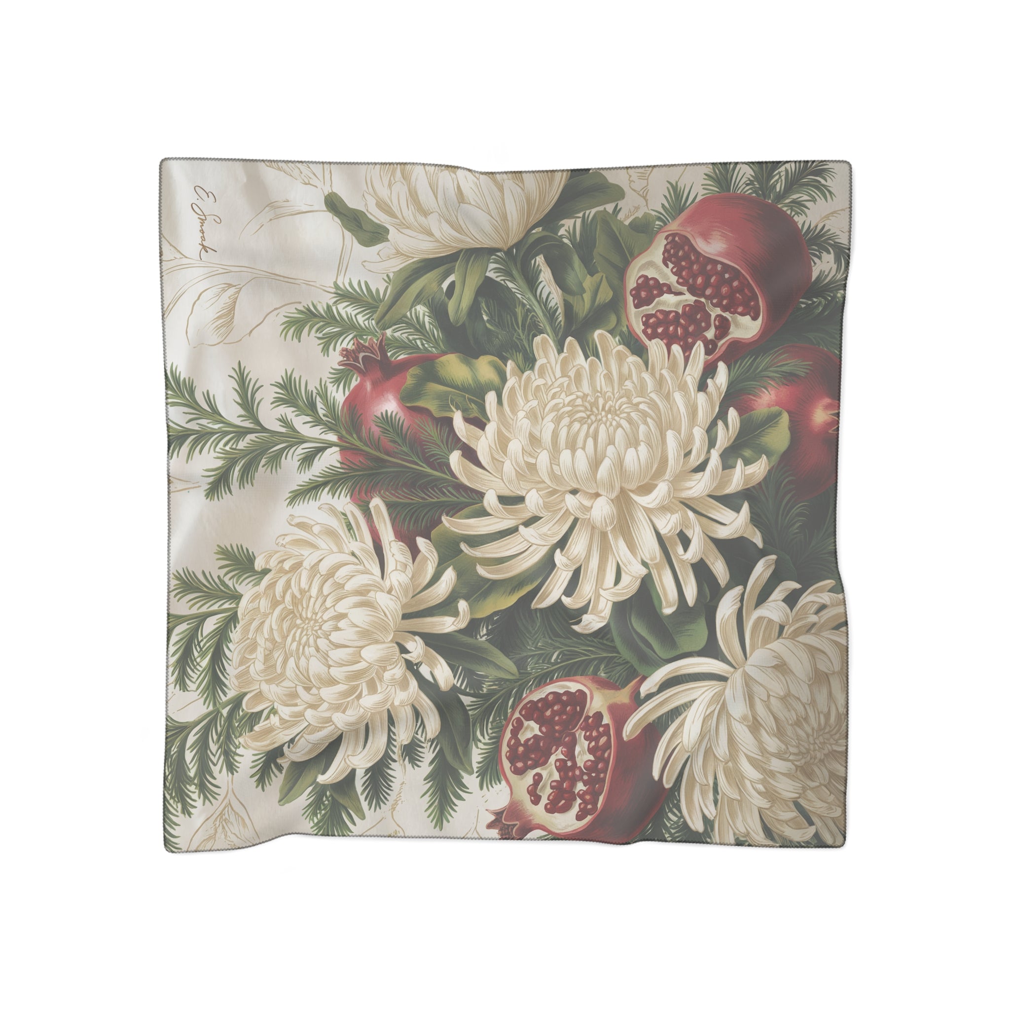 Fall, Holiday, Liturgical Scarf | Vintage Pomegranate Design | Winter Fashion Accessory, Gift for Her, Seasonal Style