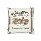 Redeemer’s Grain & Supply Throw Pillow Cover | Ruth & Boaz