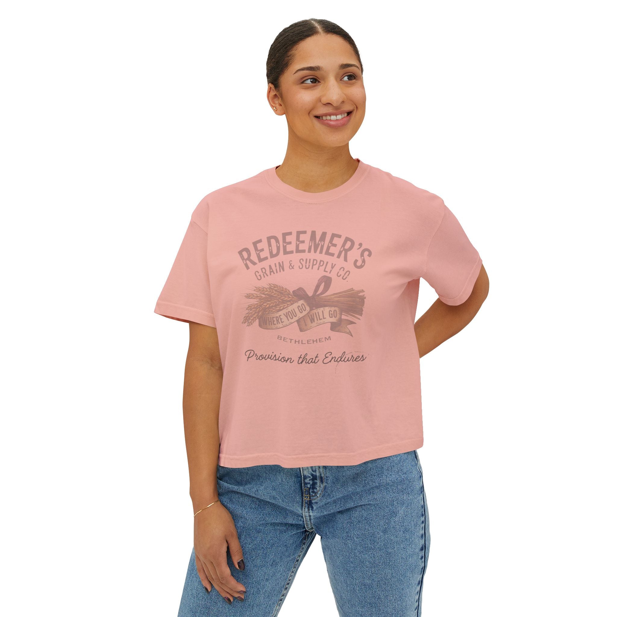 Redeemer’s Grain & Supply Christian Boxy T-Shirt | Ruth & Boaz