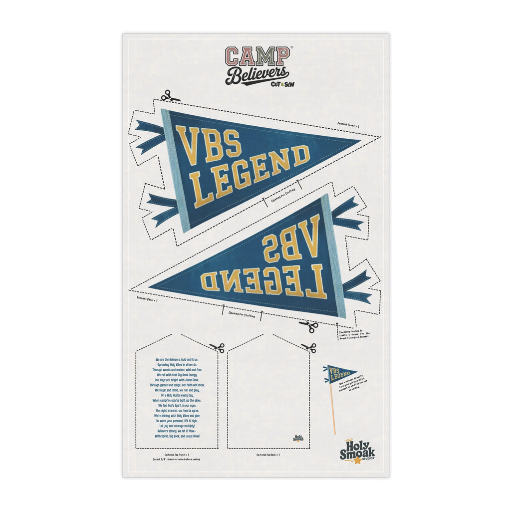 VBS Legend, Camp Believers VBS Cut & Sew Fabric Panel | Tea Towel