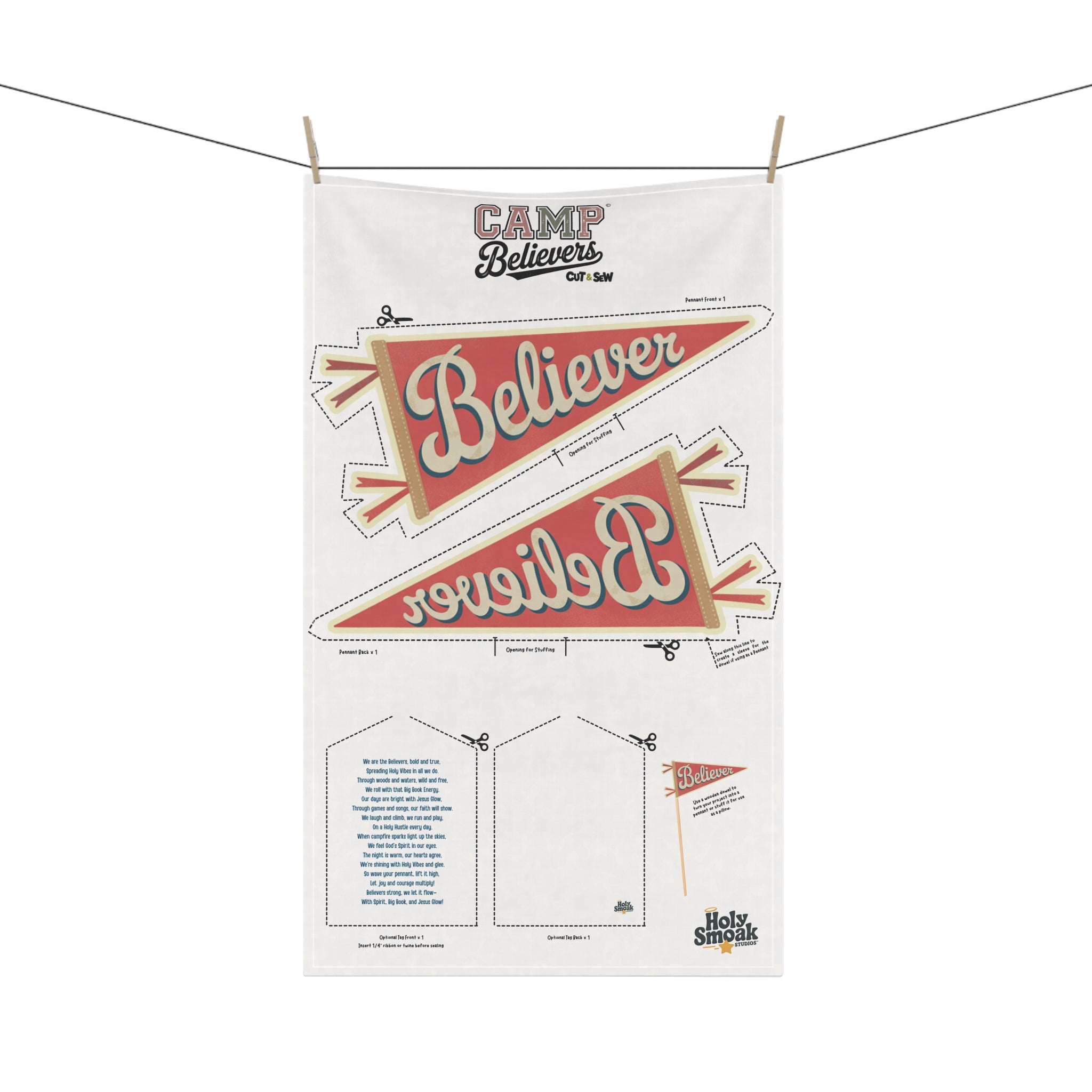 Camp Believers VBS Cut & Sew Fabric Panel | Tea Towel