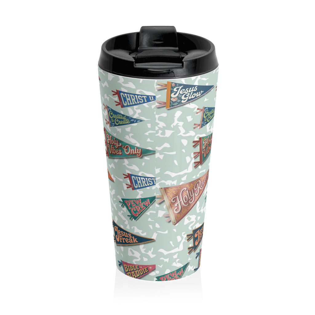 Camp Believers Pennant Stainless Steel Travel Mug - Mint