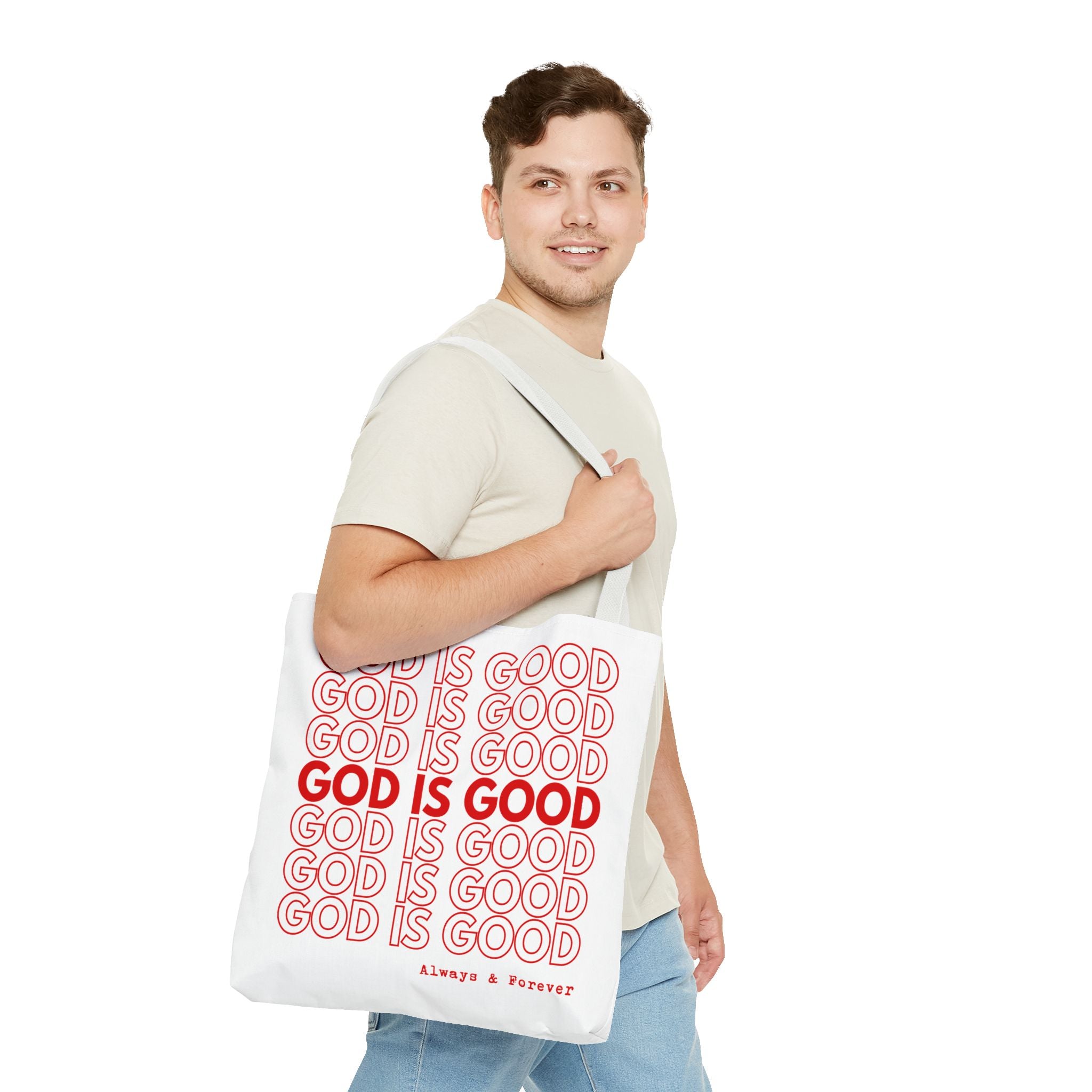 God Is Good Christian Reusable Shopping Bag, Bible Verse Tote, Motivational Church Gift, Farmer's Market, Bible Study Favor Bag