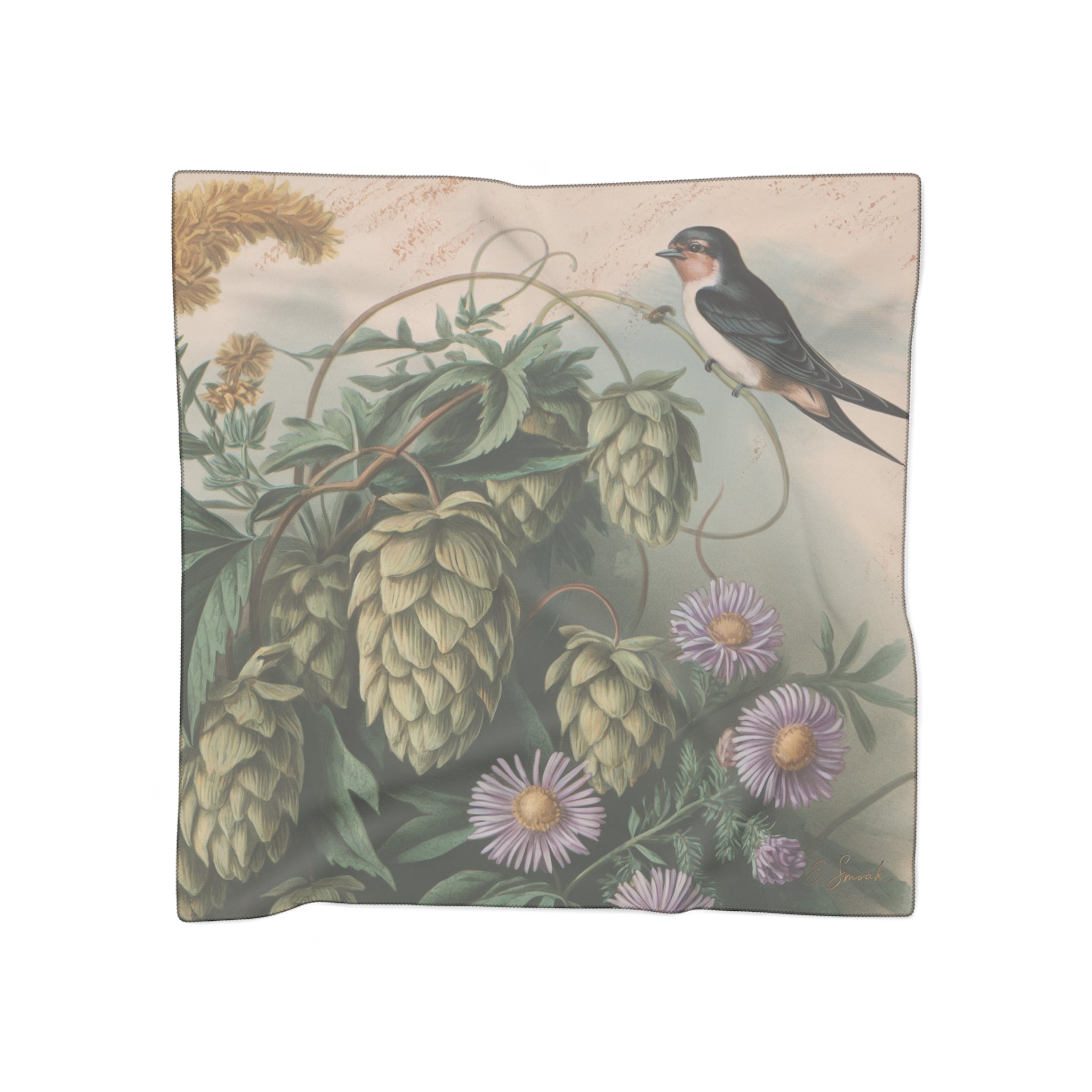 Floral Printed Poly Scarf, Lightweight Fashion Accessory, Gift for Nature Lovers, Elegant Wrap for All Occasions, Stylish Gift for Her