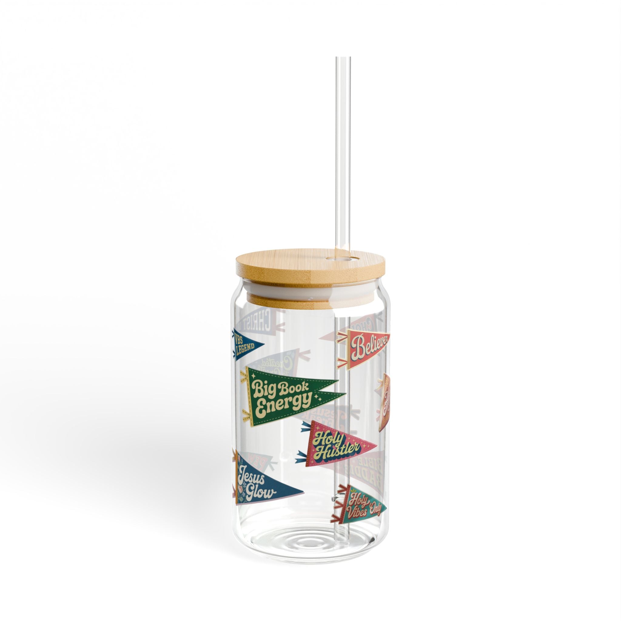 Faith Pennant Soda Can Sipper Glass, 16oz