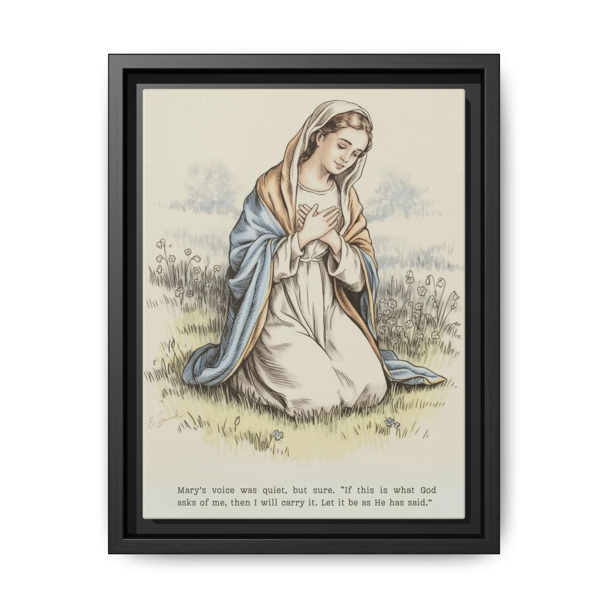Bookish Woman of the Bible | Blessed Mary | Framed Canvas