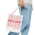 God Is Good Christian Reusable Shopping Bag, Bible Verse Tote, Motivational Church Gift, Farmer's Market, Bible Study Favor Bag