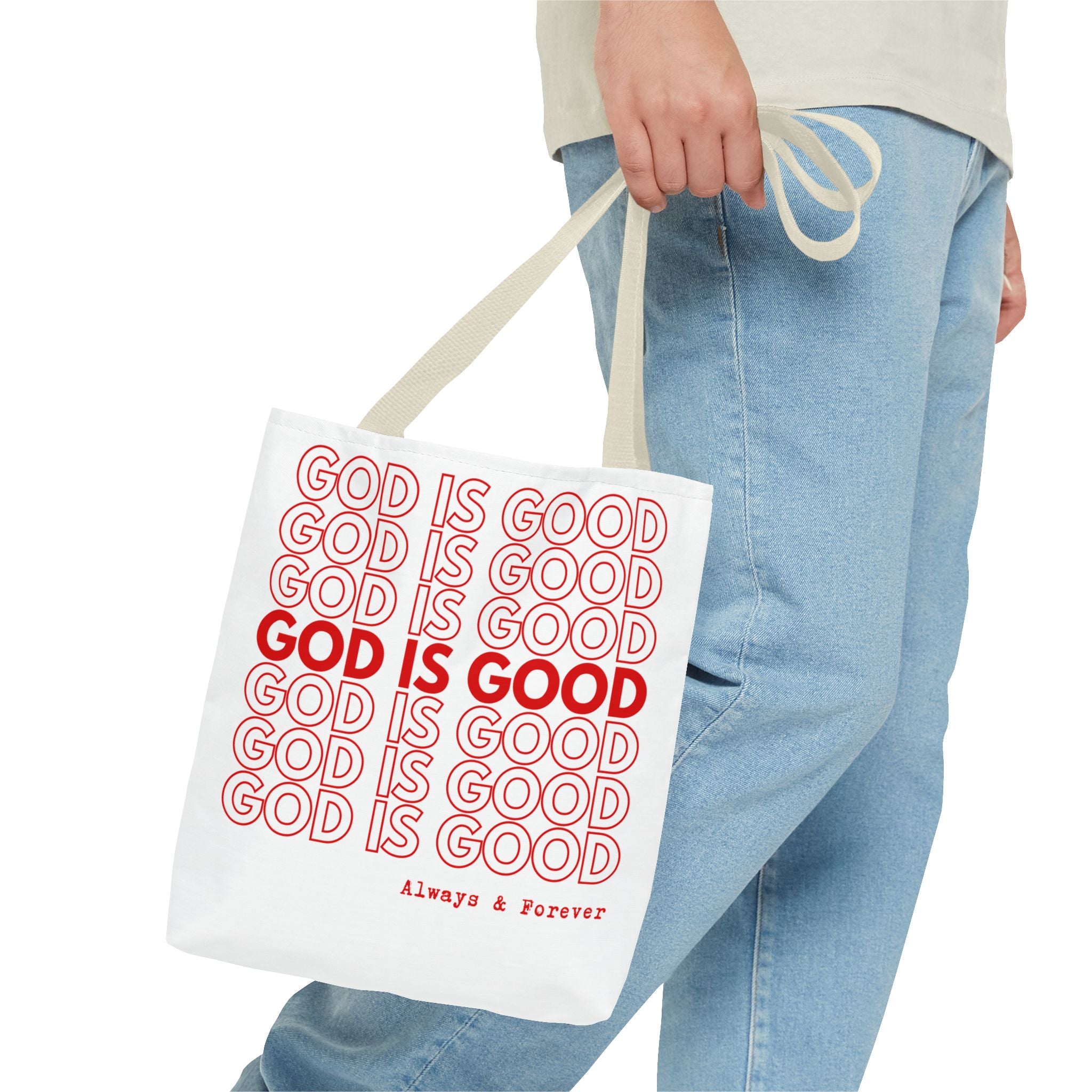 God Is Good Christian Reusable Shopping Bag, Bible Verse Tote, Motivational Church Gift, Farmer's Market, Bible Study Favor Bag