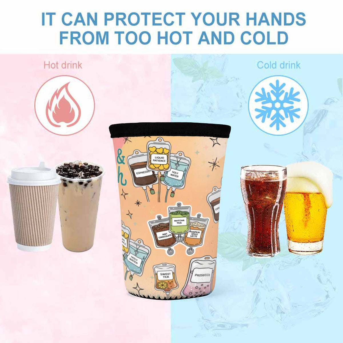 3pcs Drink Sleeves- Nurse IV