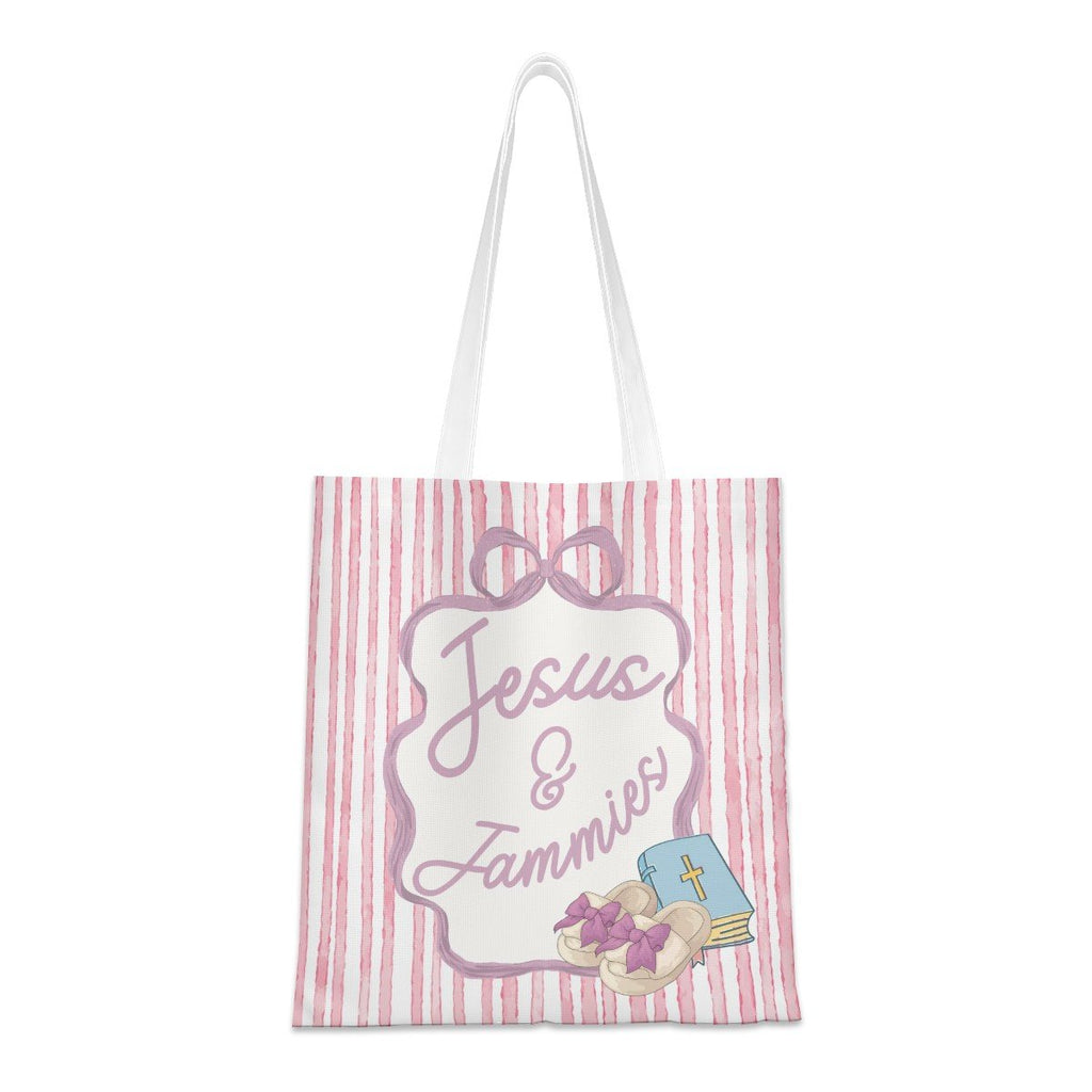 Jesus & Jammies Coquette Bible Study Tote Bag - Pink