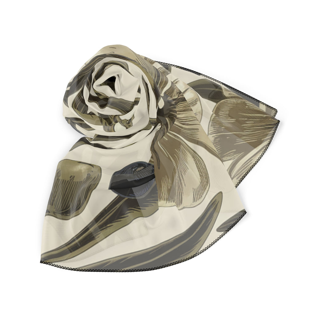 Epiphany Light Christian Scarf | Olive Floral | Liturgical Calendar | White Gold Worship Accessory | Faith Gift for Women