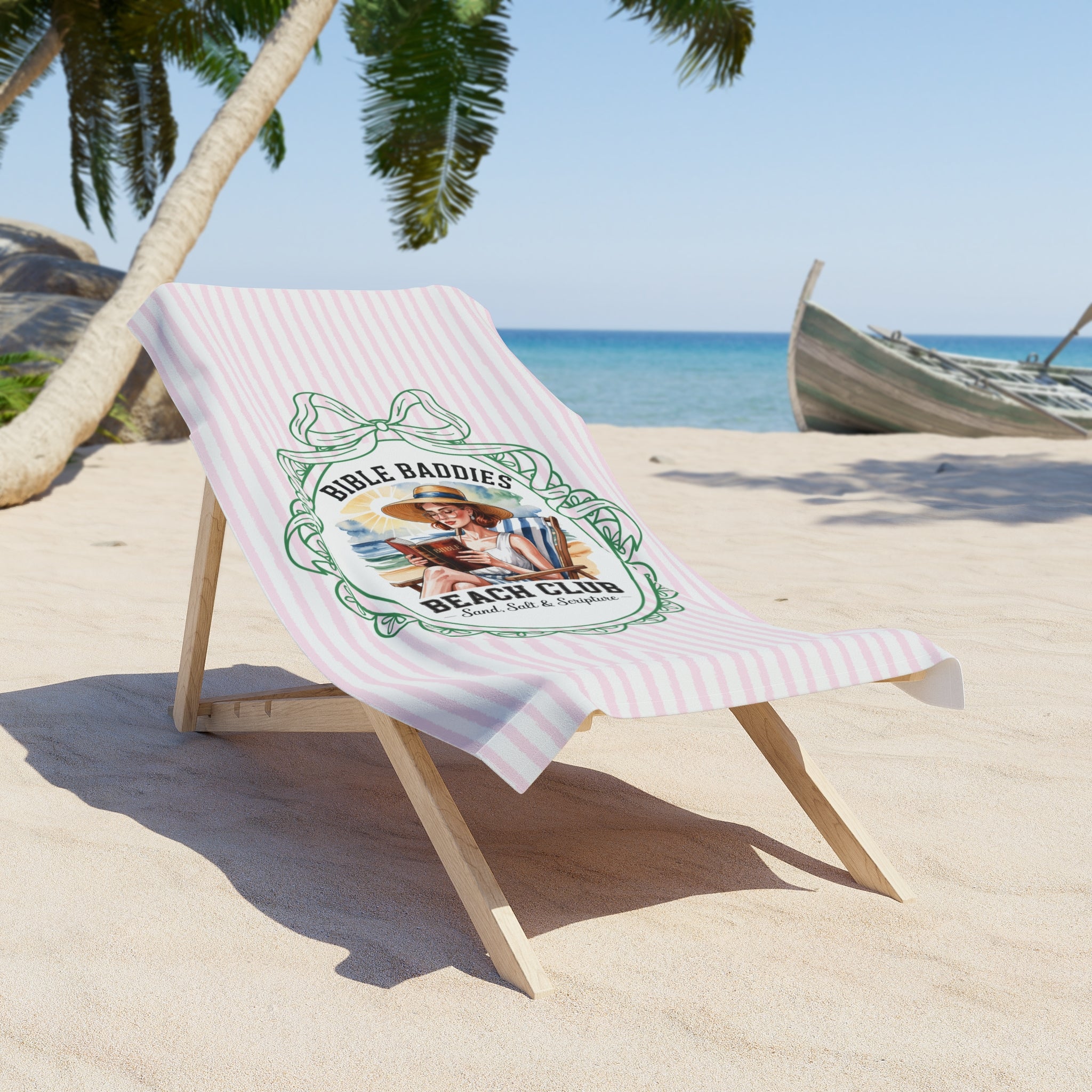 Bible Baddies Coquette Beach Towel - Pink
