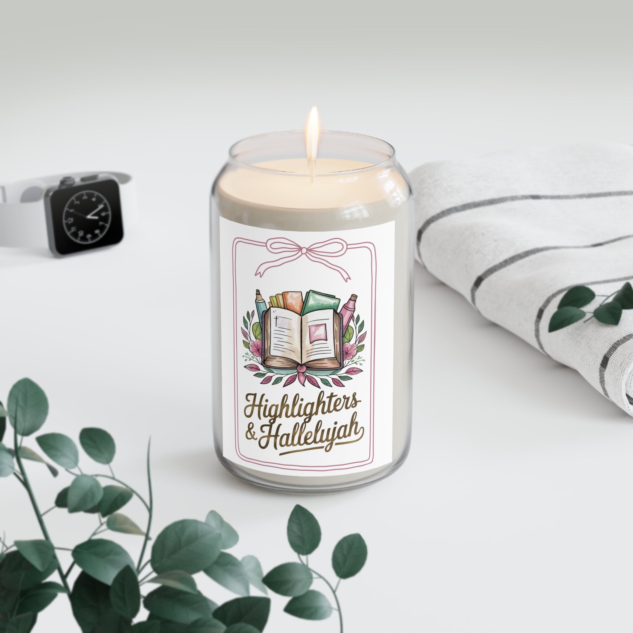 Highlighters & Hallelujah Scented Soy Candle - Bible Study