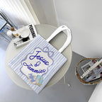 Jesus & Jammies Coquette Bible Study Tote Bag - Blue