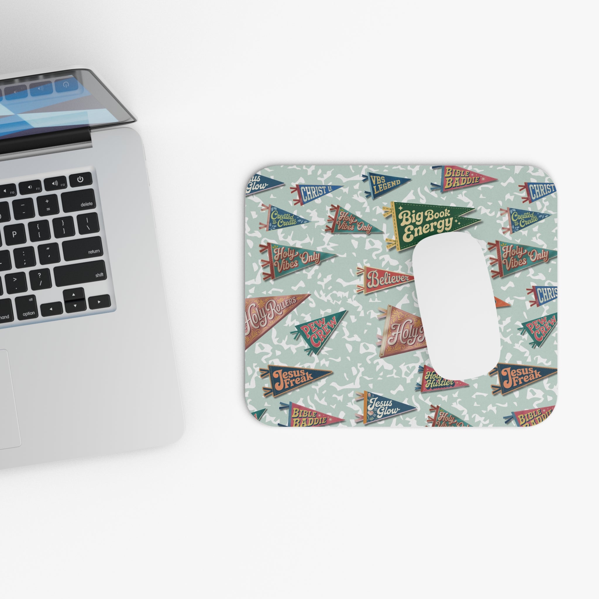 Camp Believers Pennants Mouse Pad