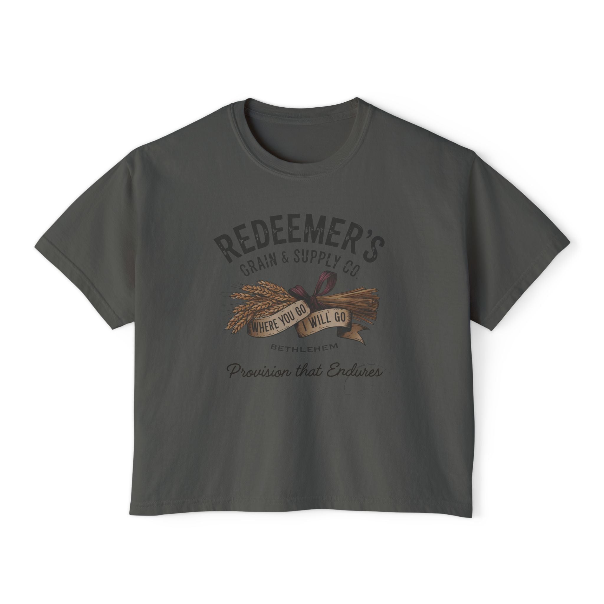 Redeemer’s Grain & Supply Christian Boxy T-Shirt | Ruth & Boaz