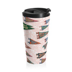 Camp Believers Pennant Stainless Steel Travel Mug - Pink