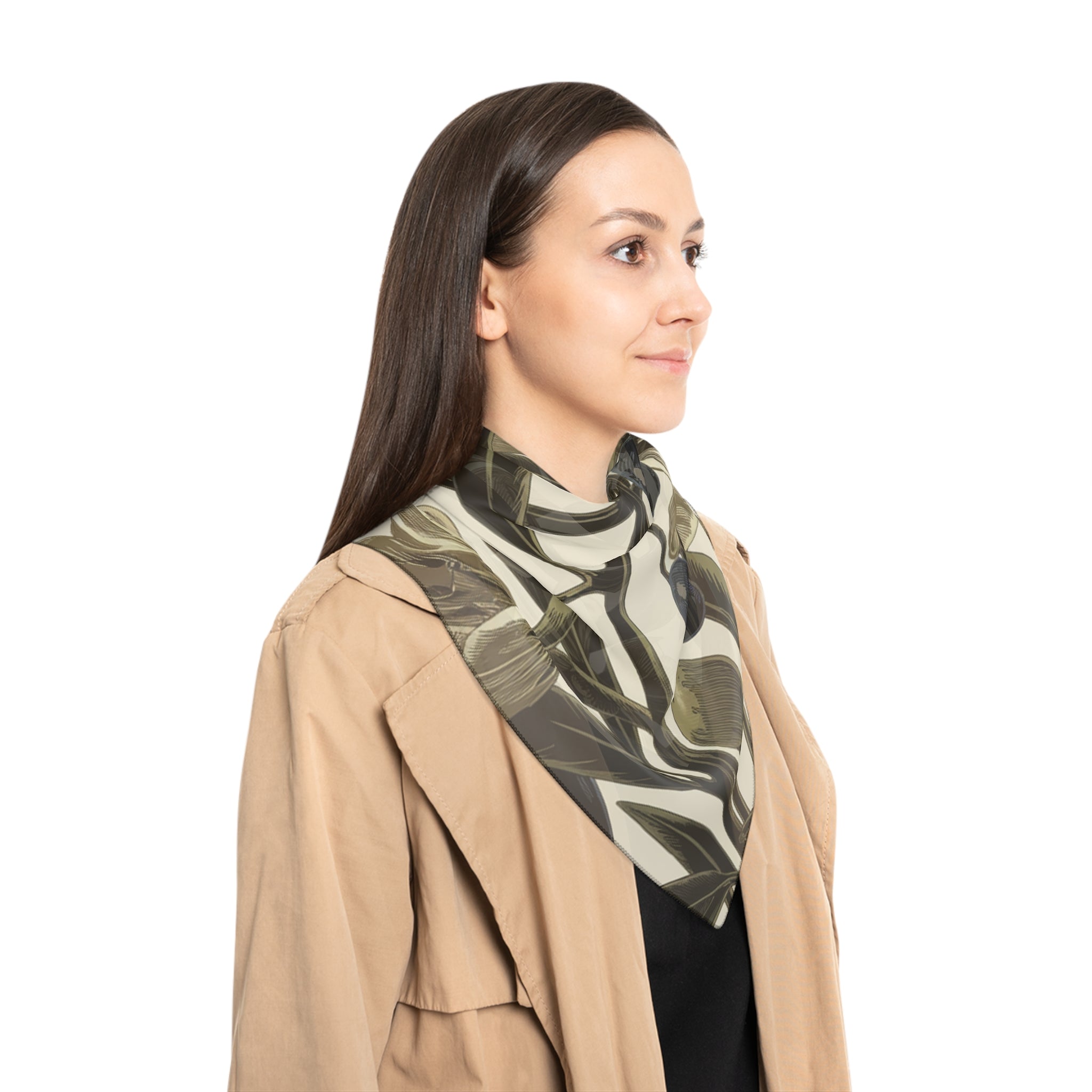 Epiphany Light Christian Scarf | Olive Floral | Liturgical Calendar | White Gold Worship Accessory | Faith Gift for Women
