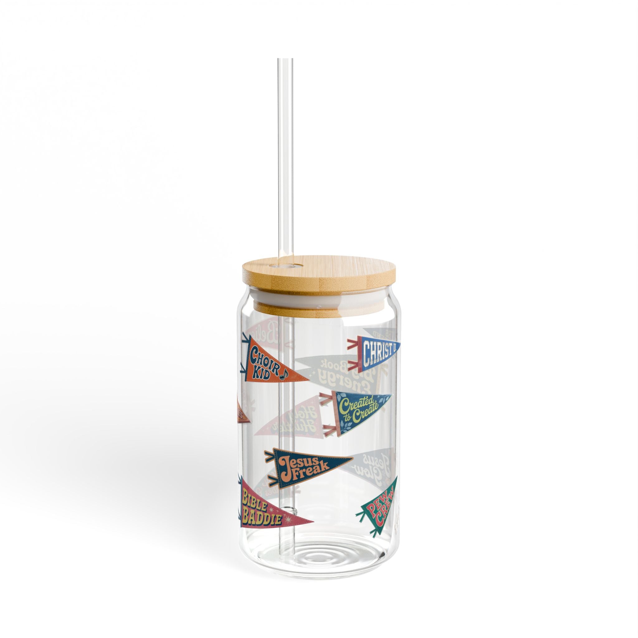 Faith Pennant Soda Can Sipper Glass, 16oz