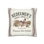 Redeemer’s Grain & Supply Throw Pillow Cover | Ruth & Boaz