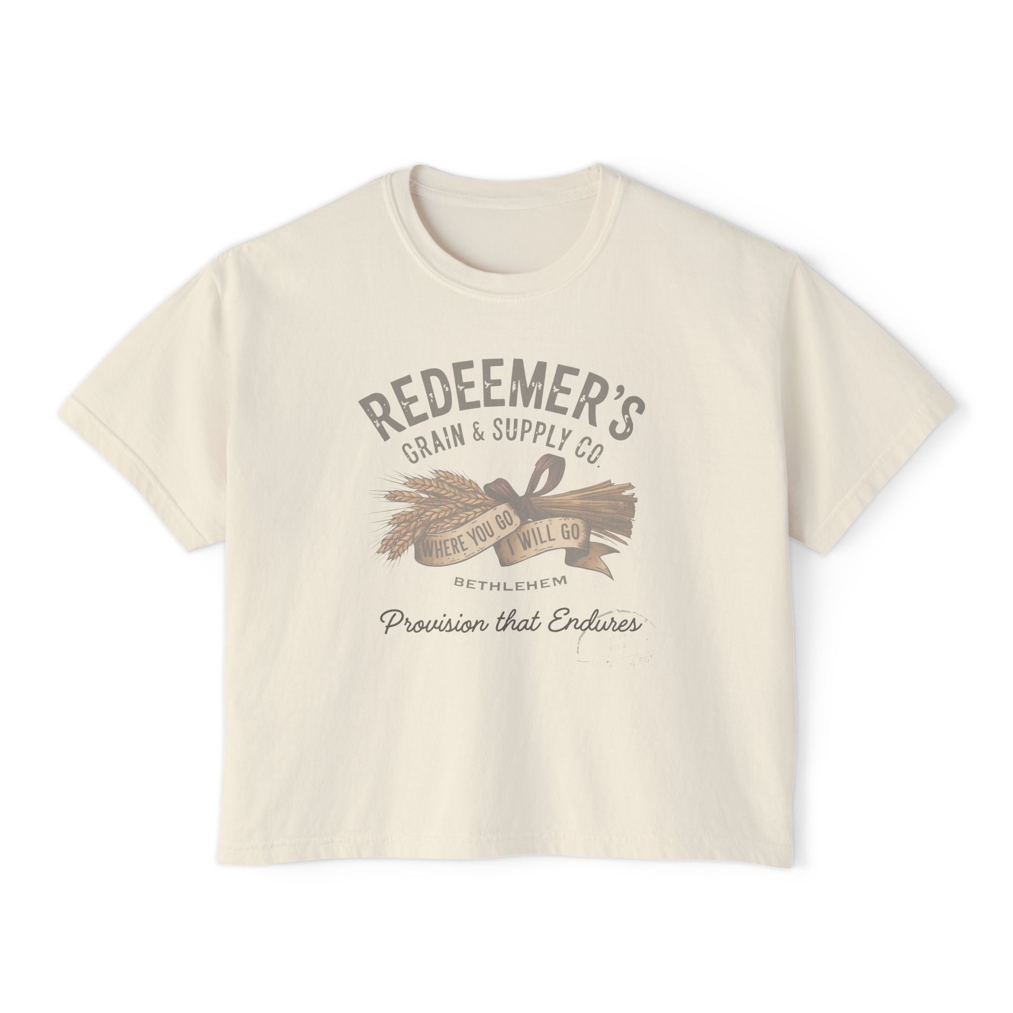 Redeemer’s Grain & Supply Christian Boxy T-Shirt | Ruth & Boaz