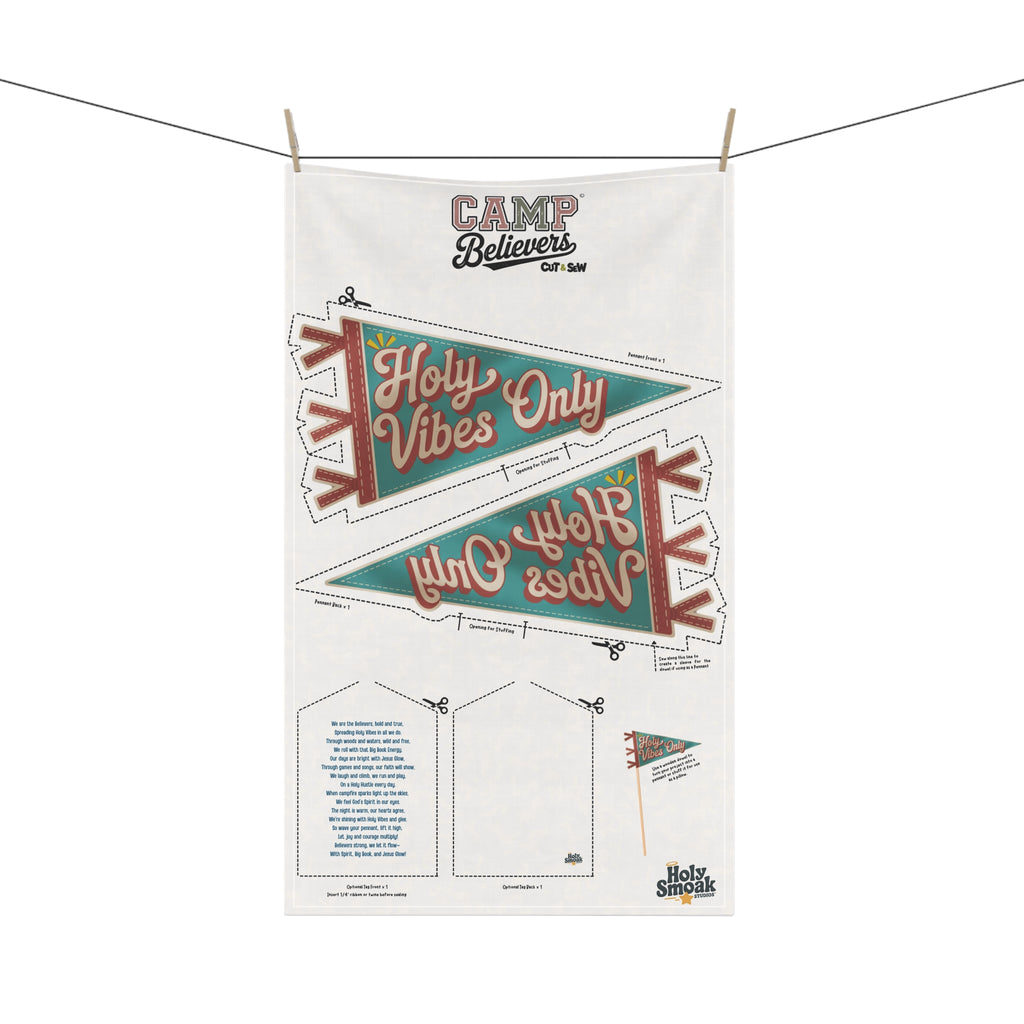 Holy Vibes Only, Camp Believers VBS Cut & Sew Fabric Panel | Tea Towel
