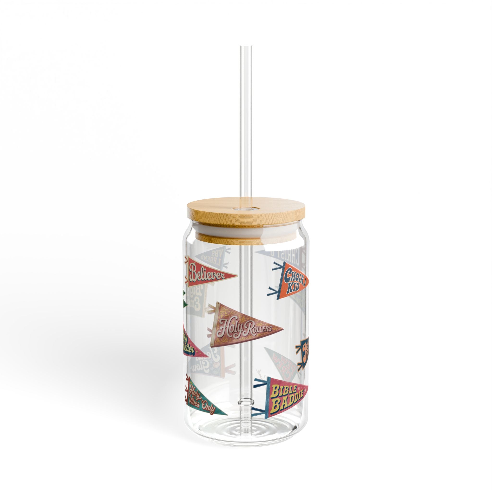 Faith Pennant Soda Can Sipper Glass, 16oz