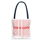 God Is Good Christian Reusable Shopping Bag, Bible Verse Tote, Motivational Church Gift, Farmer's Market, Bible Study Favor Bag