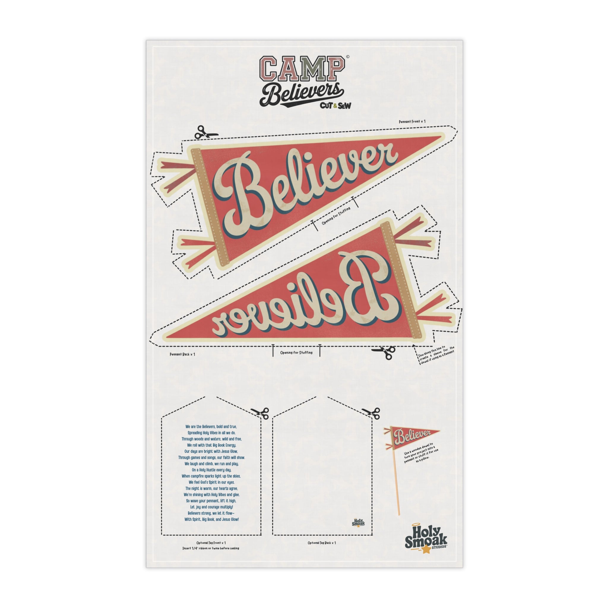 Camp Believers VBS Cut & Sew Fabric Panel | Tea Towel
