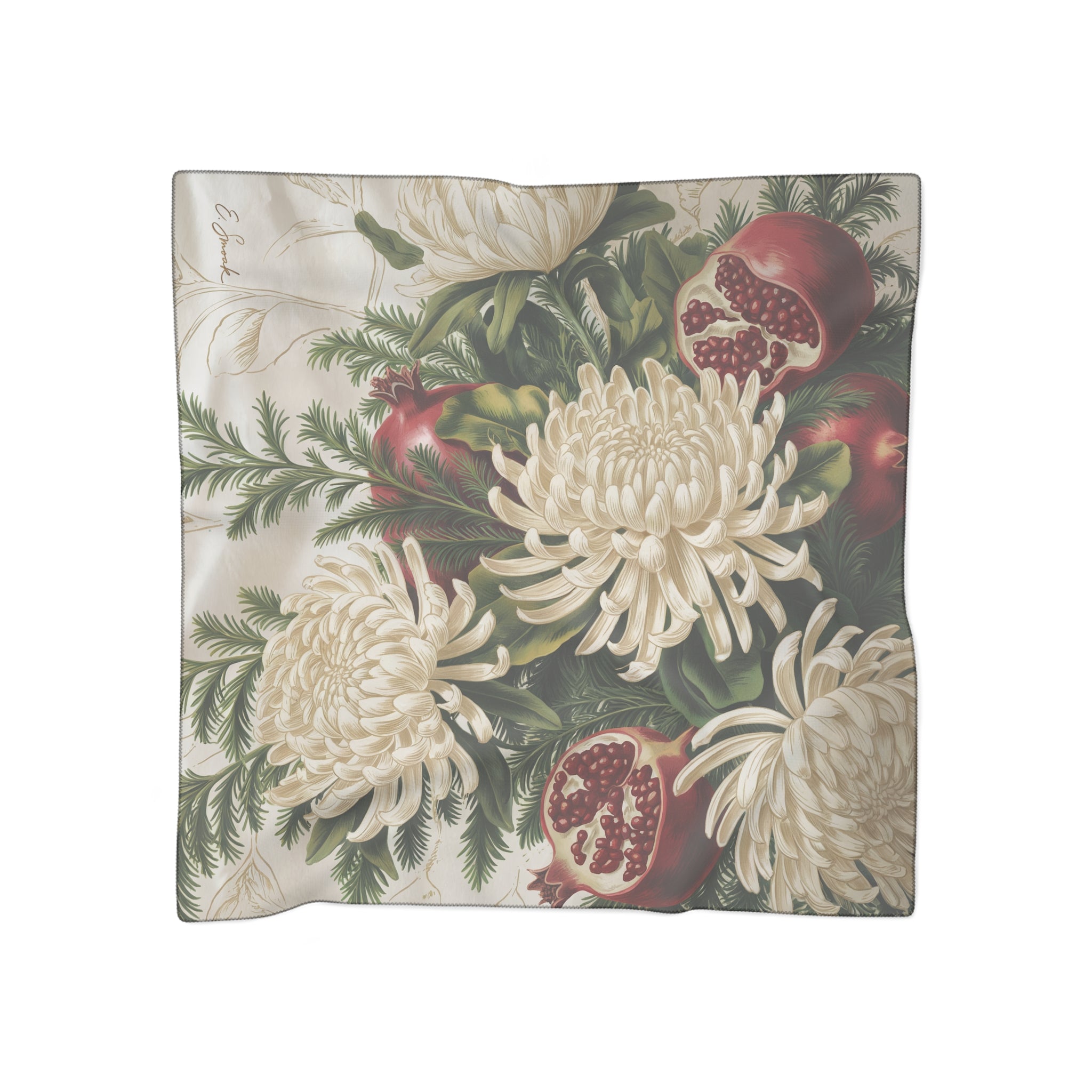 Fall, Holiday, Liturgical Scarf | Vintage Pomegranate Design | Winter Fashion Accessory, Gift for Her, Seasonal Style