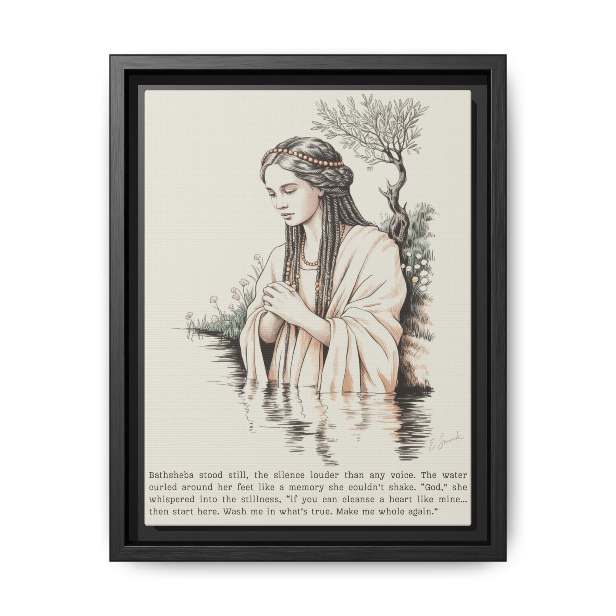 Bookish Woman of the Bible | Bathsheba | Framed Canvas