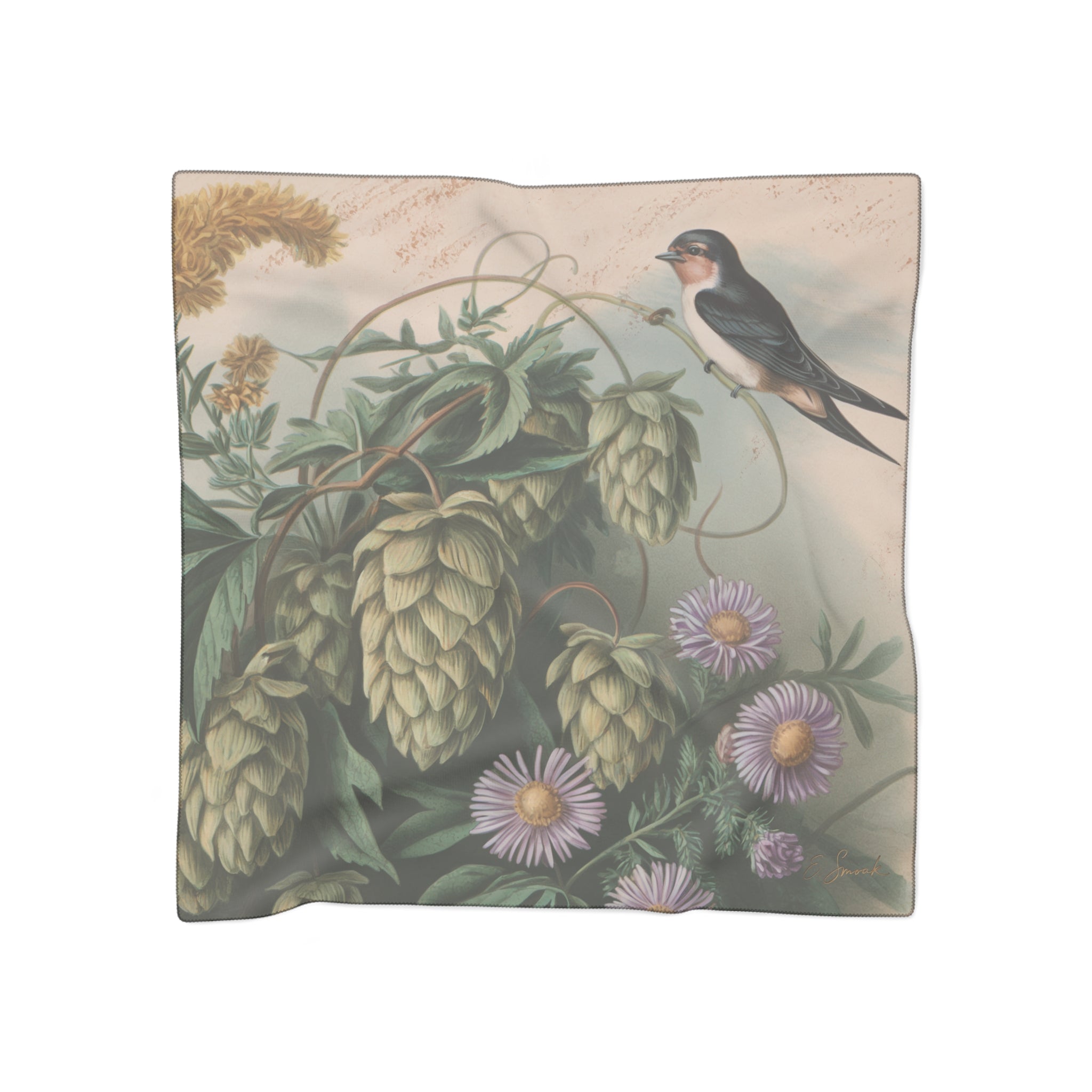 Floral Printed Poly Scarf, Lightweight Fashion Accessory, Gift for Nature Lovers, Elegant Wrap for All Occasions, Stylish Gift for Her