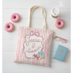 Jesus & Jammies Coquette Bible Study Tote Bag - Pink