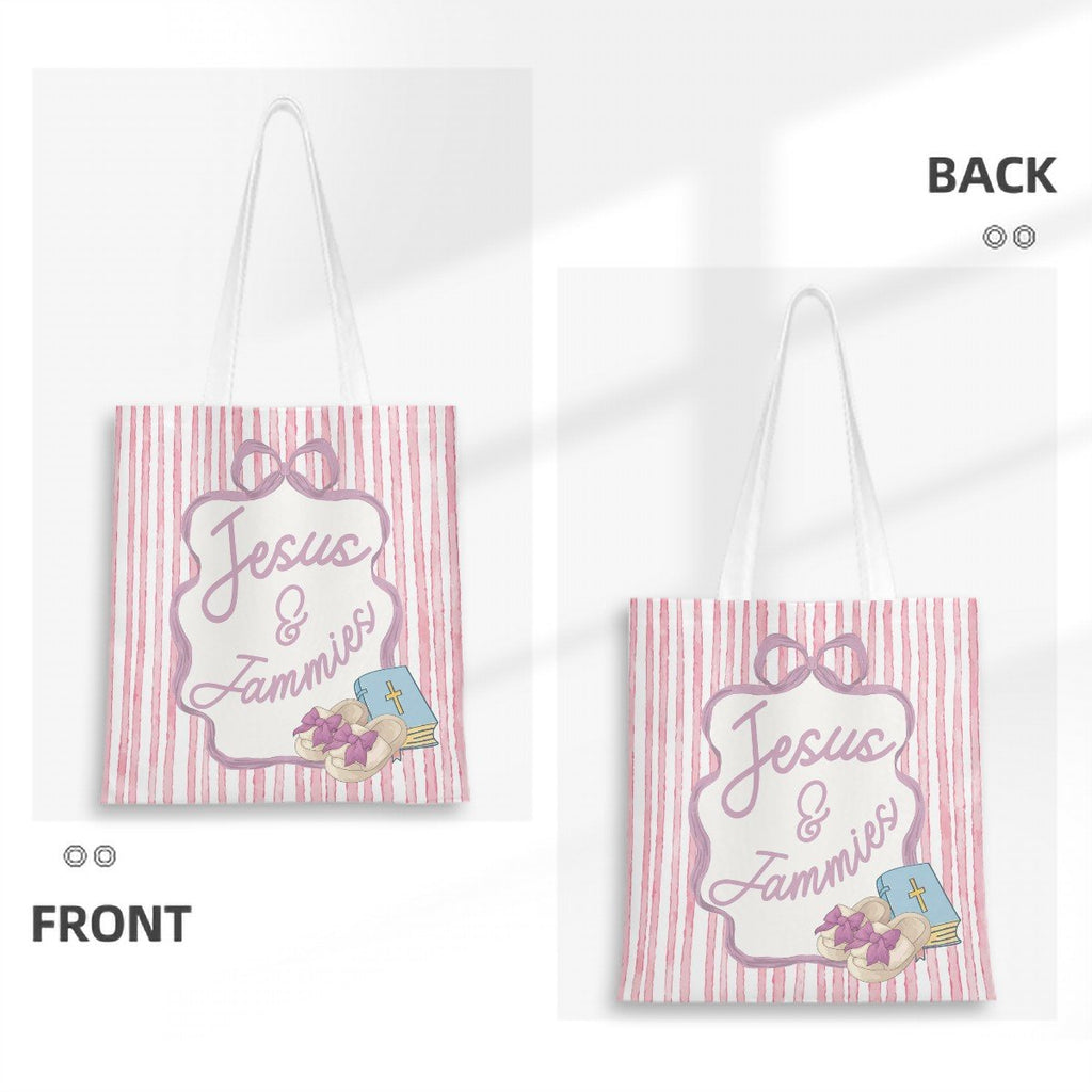Jesus & Jammies Coquette Bible Study Tote Bag - Pink