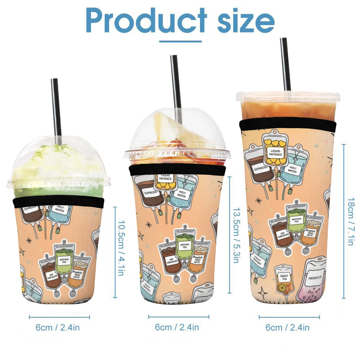 3pcs Drink Sleeves- Nurse IV