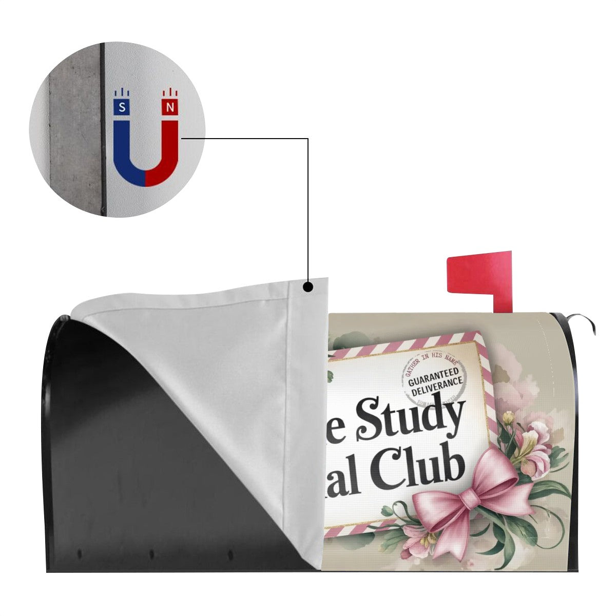 Bible Study Social Club Coquette Magnetic Mailbox Cover
