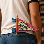 Holy Hustler finished pennant worn as accessory, Holy Smoak Studios Camp Believers wholesale faith-based product