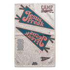 Holy Smoak Studios Jesus Freak Camp Believers cut and sew fabric panel, wholesale Christian giftware, 18x30 inches