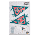 Holy Smoak Studios Pew Crew Camp Believers cut and sew fabric panel, wholesale Christian giftware, 18x30 inches