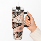 By Grace Alone Camp Believers 40oz tumbler black handle held in hand, Holy Smoak Studios wholesale faith gift