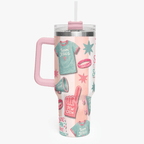 Holy Smoak Studios Pew Crew Camp Believers 40oz tumbler pink handle, wholesale Christian faith lifestyle drinkware