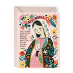 Ave Maria folk art greeting card detail, Faith Folklorico collection, Holy Smoak Studios wholesale