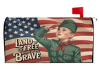 Land of the Free because of the Brave vintage Americana magnetic mailbox cover right view, Holy Smoak Studios wholesale