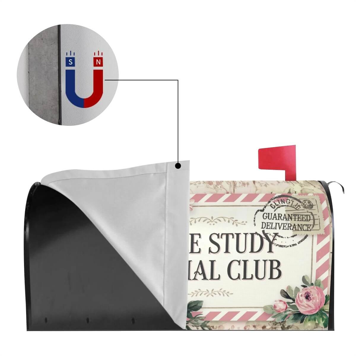 Holy Smoak Studios Bible Study Social Club Floral magnetic mailbox cover magnet detail