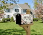 Holy Smoak Studios Bible Study Social Club Floral magnetic mailbox cover on home exterior, wholesale Christian décor
