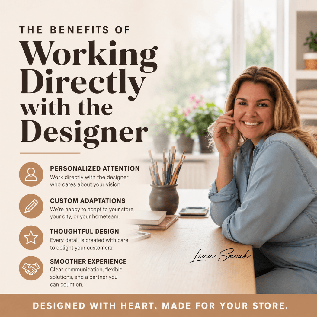 Work directly with designer Lizz Smoak for custom magnetic mailbox cover designs, Holy Smoak Studios wholesale Christian retailer customization