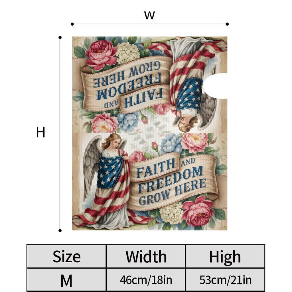 Holy Smoak Studios Faith and Freedom Grow Here mailbox cover size dimensions