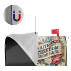 Holy Smoak Studios Faith and Freedom Grow Here magnetic mailbox cover fit and magnet detail