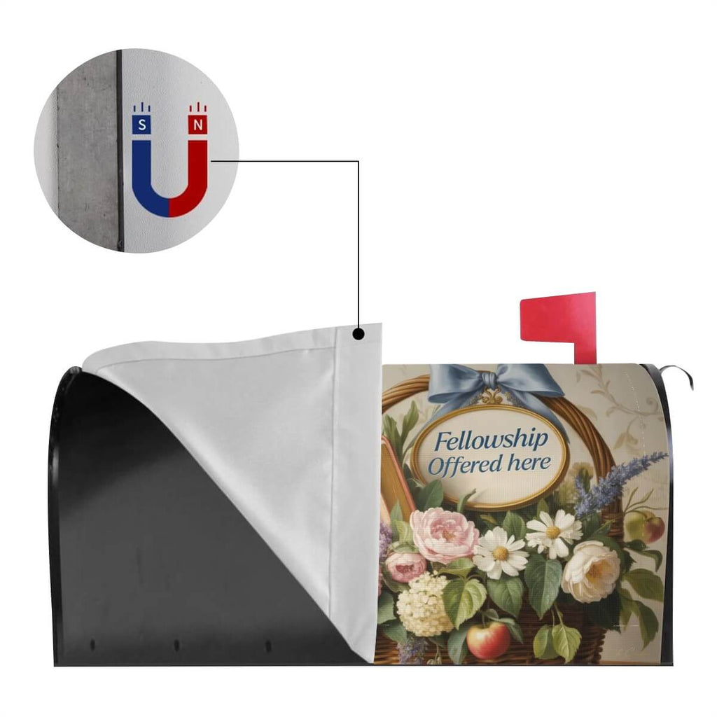 Holy Smoak Studios Fellowship Offered Here magnetic mailbox cover magnet detail